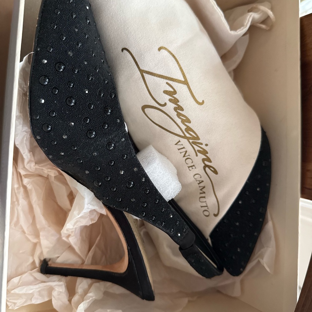 Vince Camuto Black Studded Heels